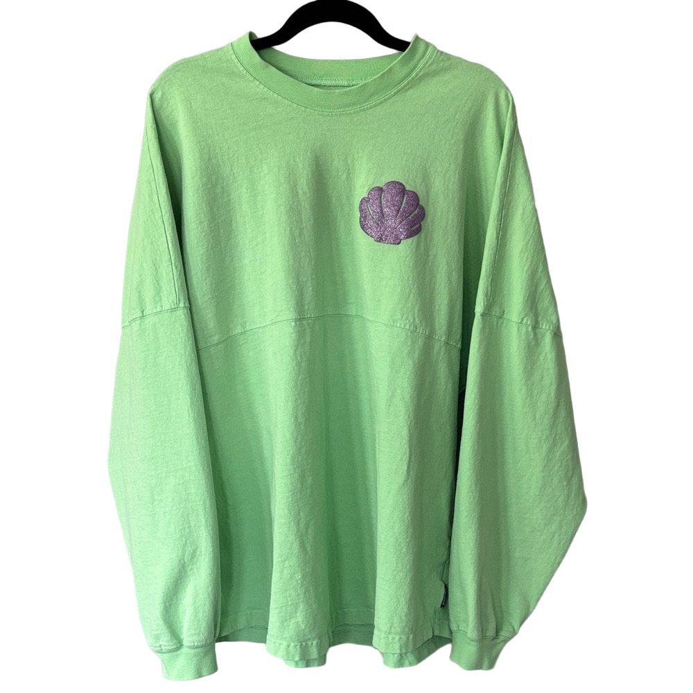 Disney Little Mermaid Ariel Mint Green Long Sleeve Tee Coastal Cottagecore
